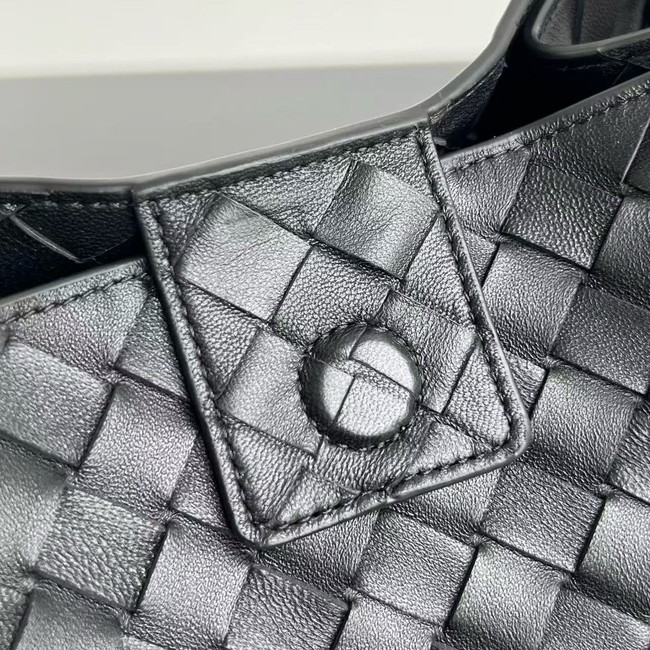 Bottega Veneta Parachute 826212 black&Vintage silver finish