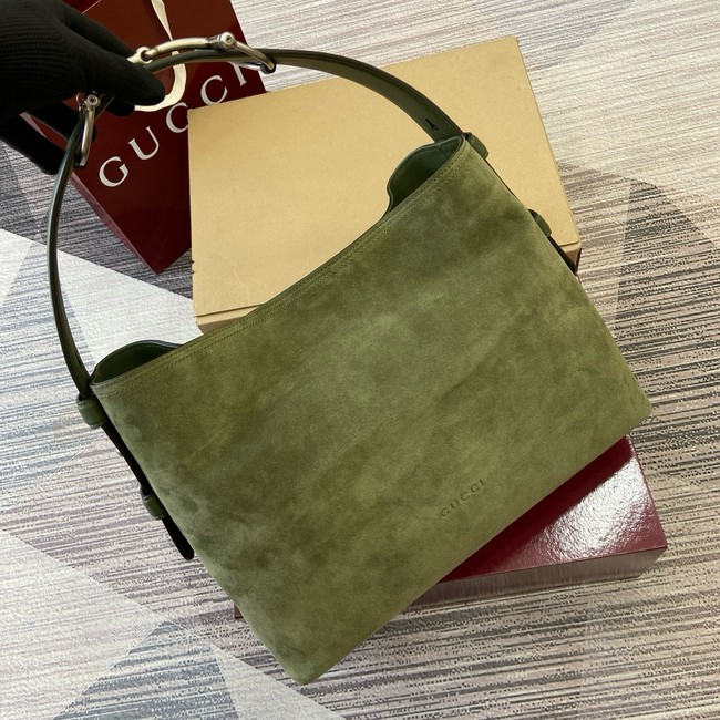 Gucci Beatrix medium tote bag suede 850926 green