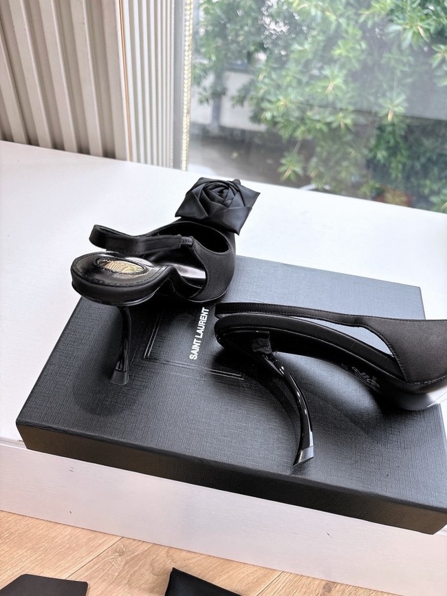 YSL AMALIA slingback pumps in satin crepe 21025-3