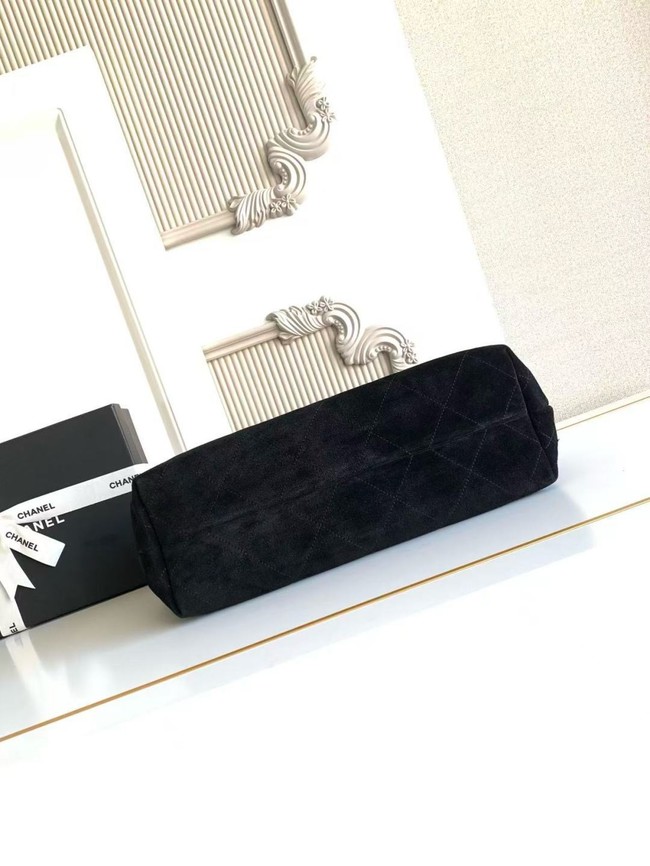 CHANEL Hobo Bag Suede Calfskin AS5978 black
