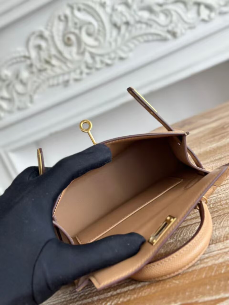 Hermes Kelly 19cm Shoulder Bags Original Epsom Leather KL19 Gray Hermes Kelly 19cm Shoulder Bags Original Epsom Leather KL19 Gray