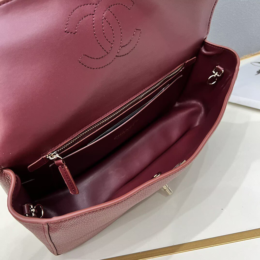 Chanel 26SS Original Leather Tote Shopping Bag 1A013 Burgundy Chanel 26SS Original Leather Tote Shopping Bag 1A013 Burgundy
