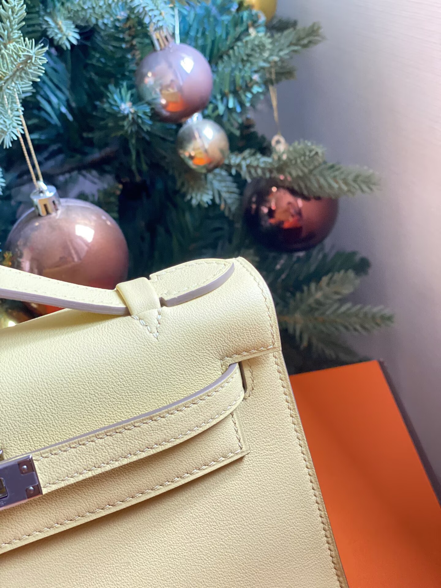 Hermes Original Swift Leather Mini Kelly K22CM H23560 Light yellow