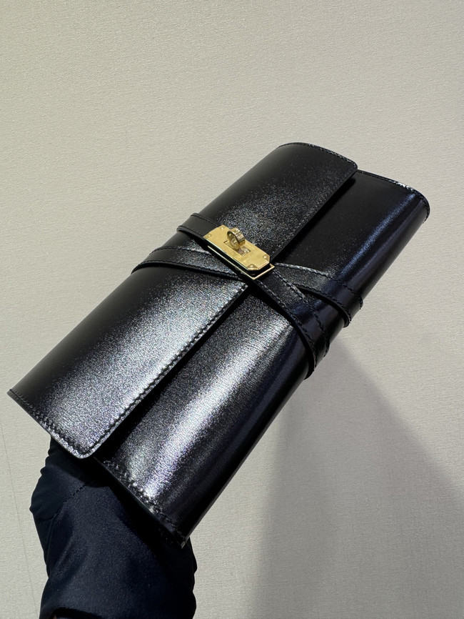 Hermes swift Leather Clutch 37568 black Hermes swift Leather Clutch 37568 black