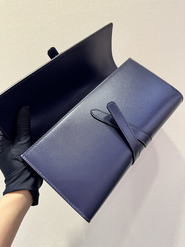 Hermes swift Leather Clutch 37568 dark blue