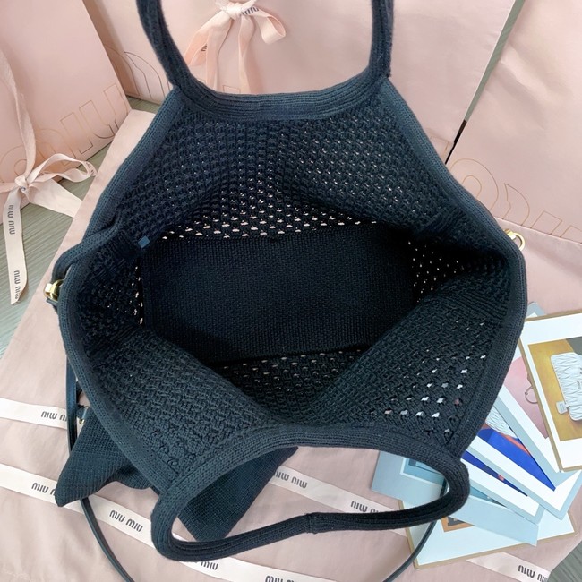 MIUMIU woven tote bag 5GB281 Black