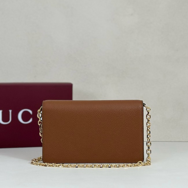 Gucci Half Horsebit wallet on chain 855654 brown