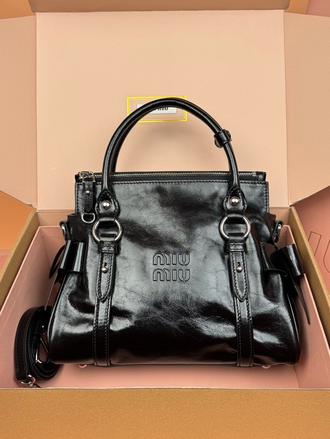 MIU MIU Original Leather Top Handle Bag 3598 black