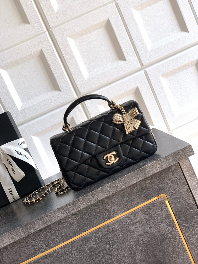 CHANEL Mini Flap Bag with Top Handle AP2431 black