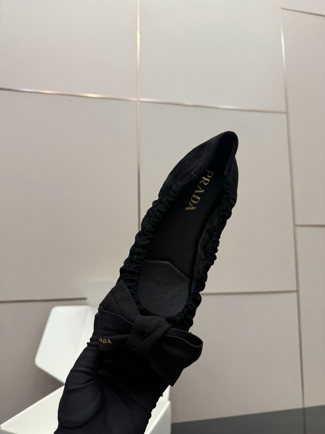 Prada Mordore nappa leather ballerinas with bow 55723-6