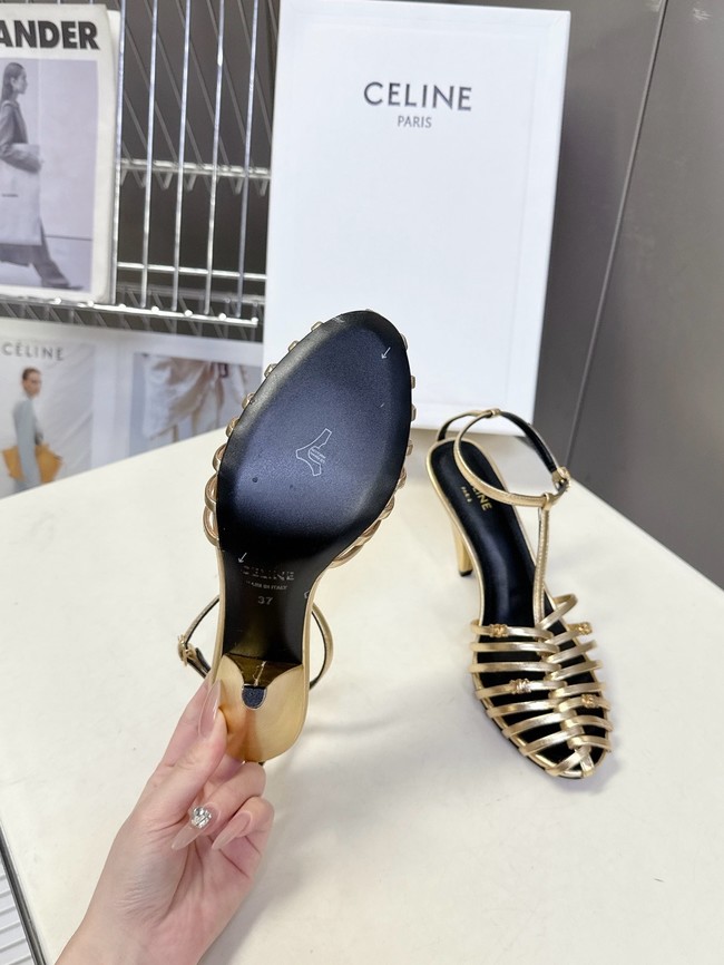 CELINE CAGE STRAPPY SANDAL IN LAMINATED LAMBSKIN 36657-1