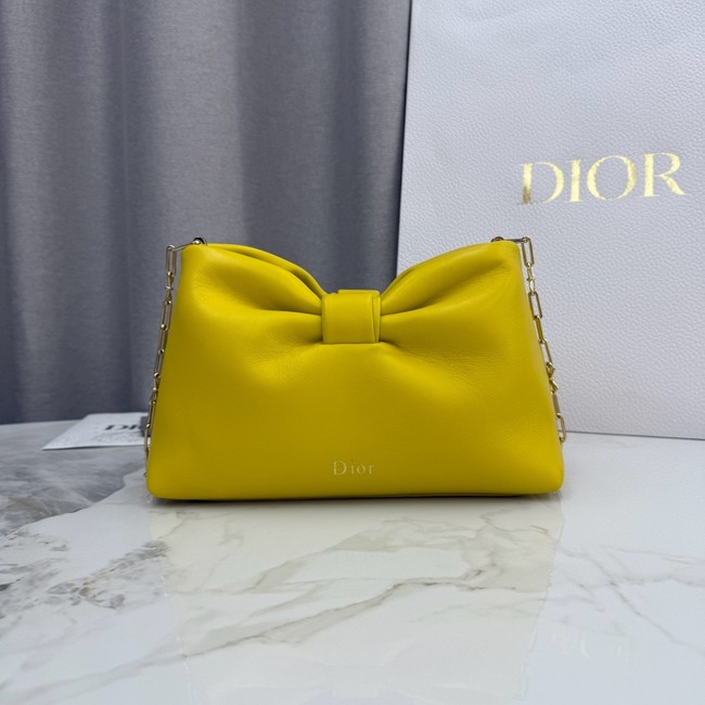 Small Dior Bow Bag Lambskin M0715O Buttercup