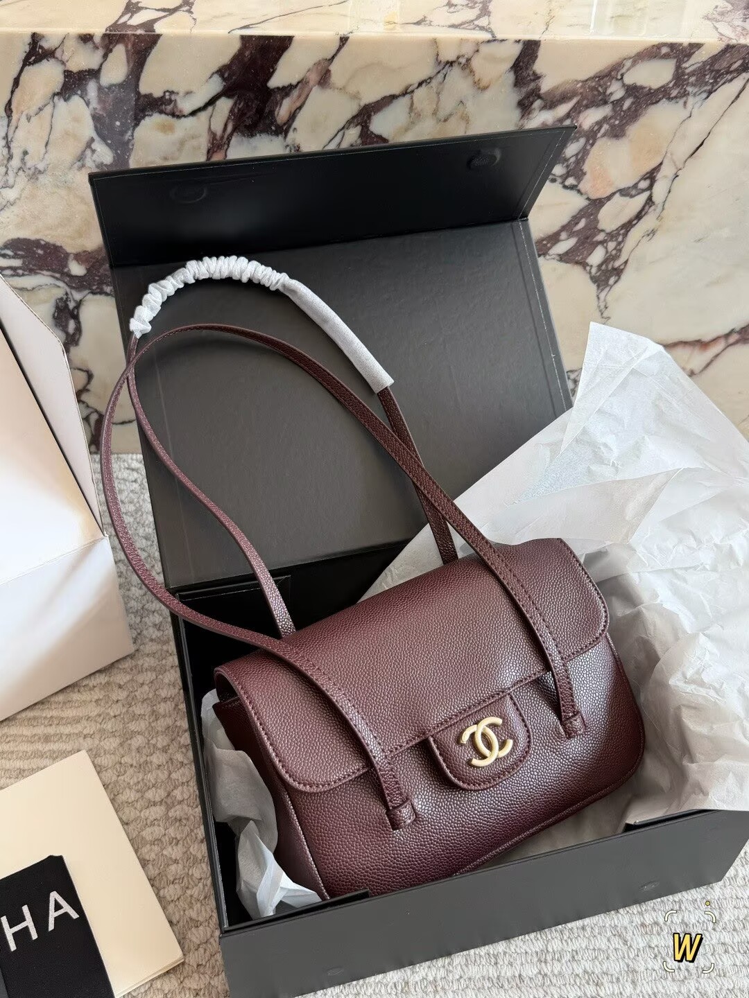 Chanel 26S Preppy Coco Top Handle Bag A53201 Wine