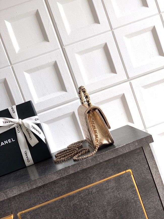 Chanel Mini Flap Bag with Top Handle AS5984 gold