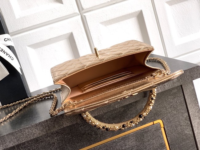 Chanel Mini Flap Bag with Top Handle AS5984 gold