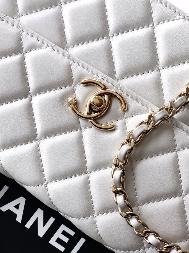 Chanel Mini Flap Bag with Top Handle AS5984 white