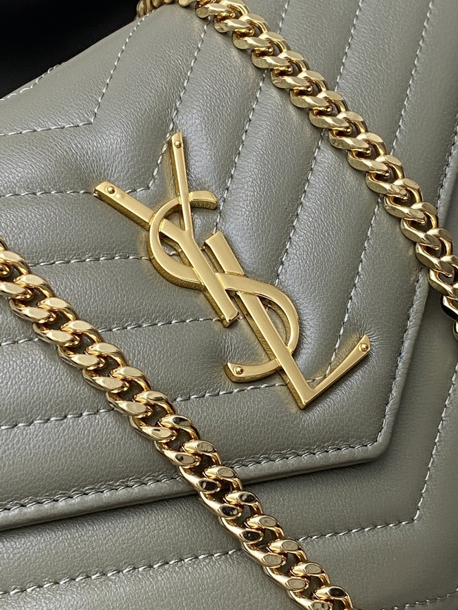 SAINT LAURENT WOC Classic Monogramme Flap Bag 360452 dark gray