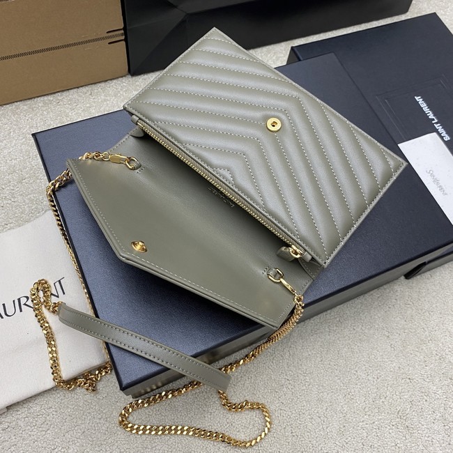 SAINT LAURENT WOC Classic Monogramme Flap Bag 441974 gray