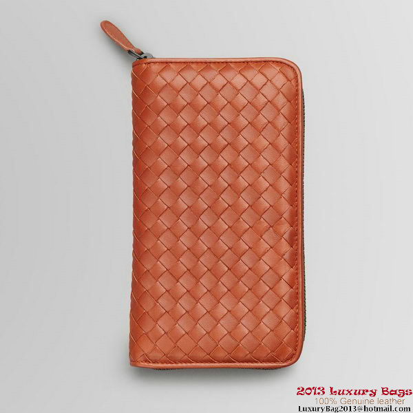 Bottega Veneta 275064 V001N 6314 Intrecciato Nappa Zip Around Wallet Rust Bottega Veneta 275064 V001N 6314 Intrecciato Nappa Zip Around Wallet Rust