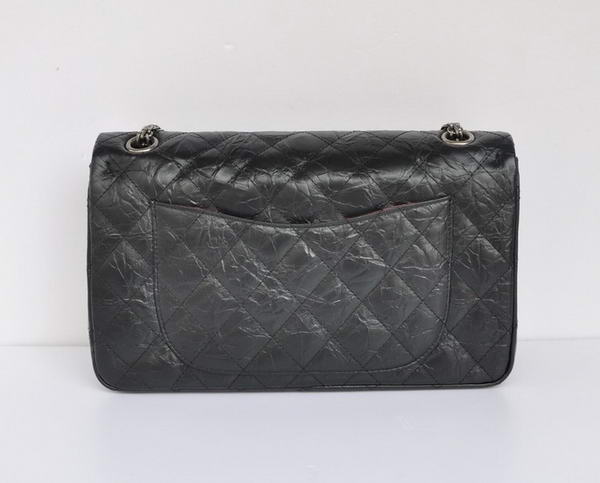 Chanel Classic Falp Bag Black Glazed Crackled Leather A28668 Black Silver Chanel Classic Falp Bag Black Glazed Crackled Leather A28668 Black Silver