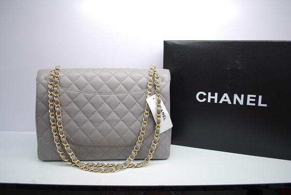 Chanel Maxi Double Flaps Bag A36098 Grey Original Caviar Leather Gold Chanel Maxi Double Flaps Bag A36098 Grey Original Caviar Leather Gold