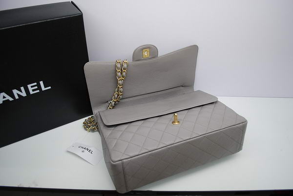 Chanel Maxi Double Flaps Bag A36098 Grey Original Caviar Leather Gold Chanel Maxi Double Flaps Bag A36098 Grey Original Caviar Leather Gold