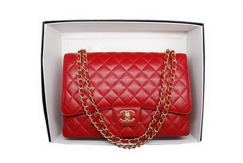 Chanel Maxi Double Flaps Bag A36098 Red Original Caviar Leather Gold Chanel Maxi Double Flaps Bag A36098 Red Original Caviar Leather Gold