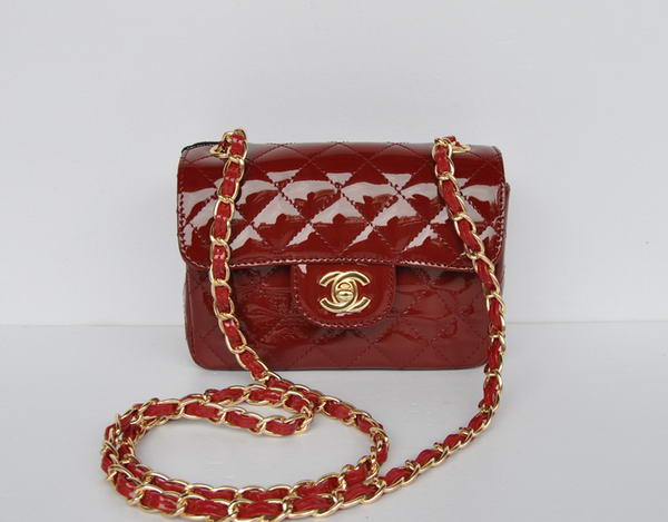 Wholesale Chanel Classic mini Flap Bag 1115 Bordeaux Patent Gold Hardware Wholesale Chanel Classic mini Flap Bag 1115 Bordeaux Patent Gold Hardware