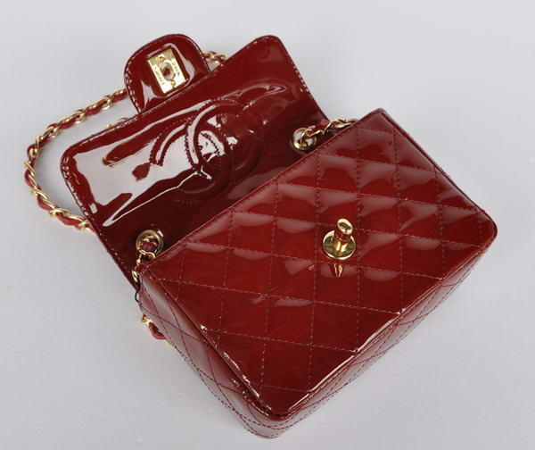 Wholesale Chanel Classic mini Flap Bag 1115 Bordeaux Patent Gold Hardware Wholesale Chanel Classic mini Flap Bag 1115 Bordeaux Patent Gold Hardware
