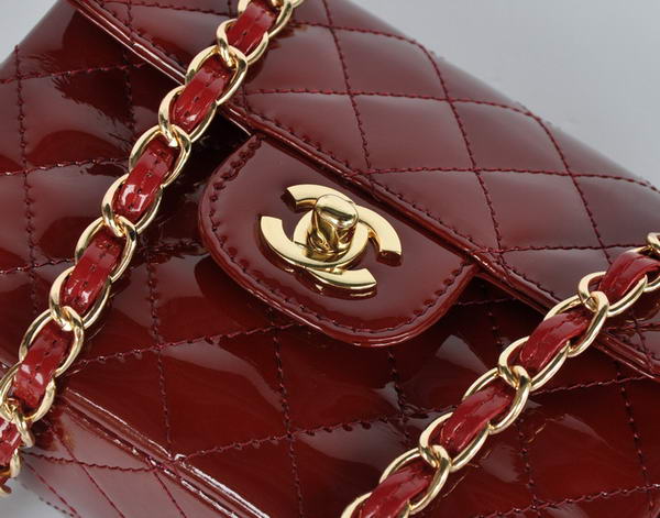 Wholesale Chanel Classic mini Flap Bag 1115 Bordeaux Patent Gold Hardware Wholesale Chanel Classic mini Flap Bag 1115 Bordeaux Patent Gold Hardware