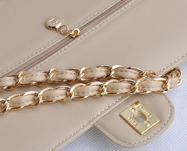 Chanel Classic 2.55 Series Apricot Lambskin Golden Chain Quilted Flap Bag 1113 Chanel Classic 2.55 Series Apricot Lambskin Golden Chain Quilted Flap Bag 1113