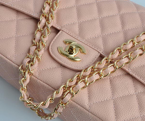 Chanel Classic 2.55 Series Pink Caviar Golden Chain Quilted Flap Bag 1113 Chanel Classic 2.55 Series Pink Caviar Golden Chain Quilted Flap Bag 1113