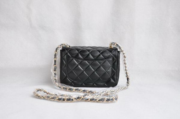Chanel Quilted Flap Bag 1115 Black Lambskin Golden Chain Chanel Quilted Flap Bag 1115 Black Lambskin Golden Chain