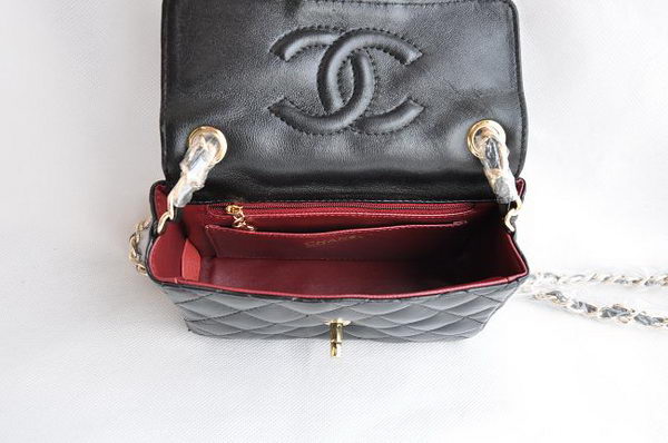 Chanel Quilted Flap Bag 1115 Black Lambskin Golden Chain Chanel Quilted Flap Bag 1115 Black Lambskin Golden Chain
