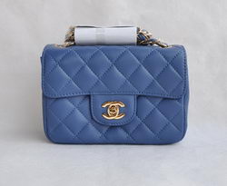 Chanel Classic Blue Lambskin Golden Chain Quilted Flap Bag 1115 Chanel Classic Blue Lambskin Golden Chain Quilted Flap Bag 1115
