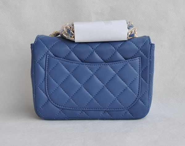 Chanel Classic Blue Lambskin Golden Chain Quilted Flap Bag 1115 Chanel Classic Blue Lambskin Golden Chain Quilted Flap Bag 1115