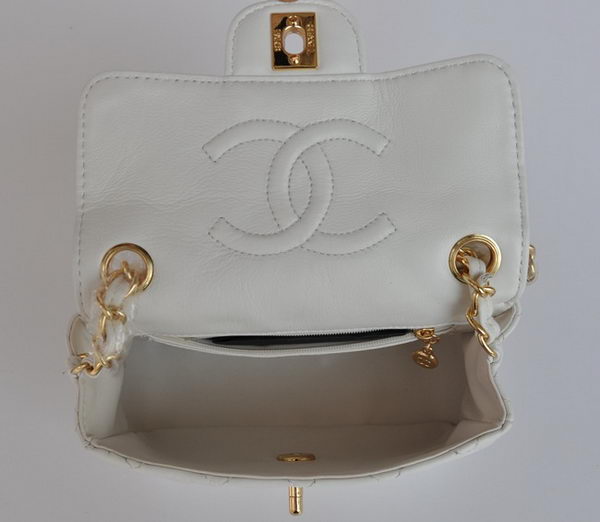 Chanel Classic White Lambskin Golden Chain Quilted Flap Bag 1115 Chanel Classic White Lambskin Golden Chain Quilted Flap Bag 1115