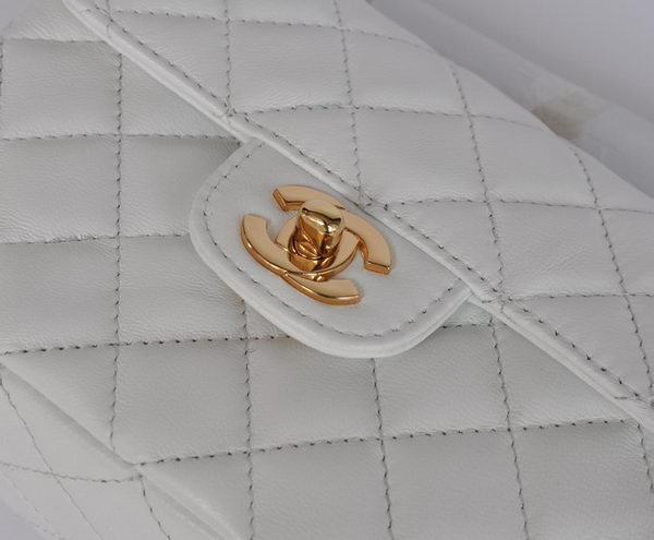 Chanel Classic White Lambskin Golden Chain Quilted Flap Bag 1115 Chanel Classic White Lambskin Golden Chain Quilted Flap Bag 1115