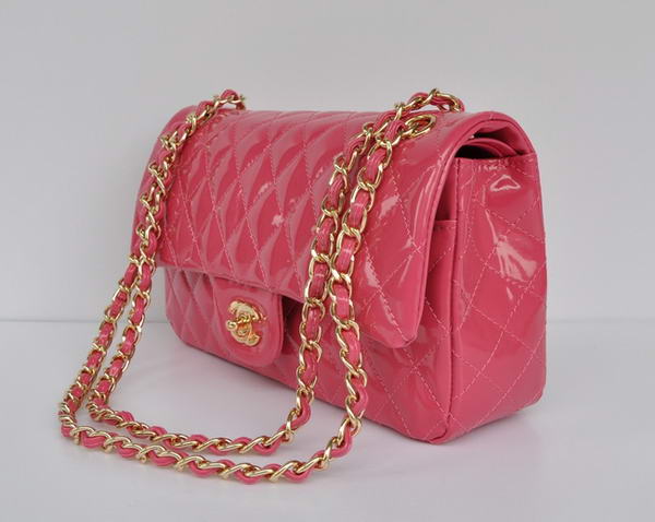 Cheap Chanel 2.55 Series Flap Bag 1112 Peach Patent Leather Golden Hardware Cheap Chanel 2.55 Series Flap Bag 1112 Peach Patent Leather Golden Hardware