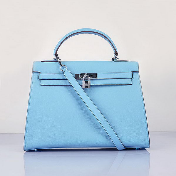 Hermes Kelly 32cm Bags Togo Leather Light Blue Hermes Kelly 32cm Bags Togo Leather Light Blue