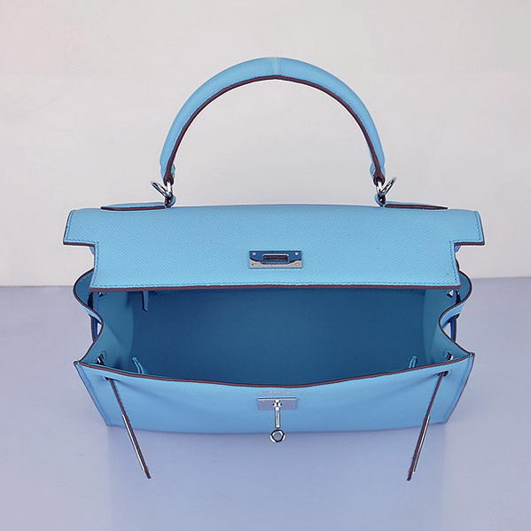 Hermes Kelly 32cm Bags Togo Leather Light Blue Hermes Kelly 32cm Bags Togo Leather Light Blue