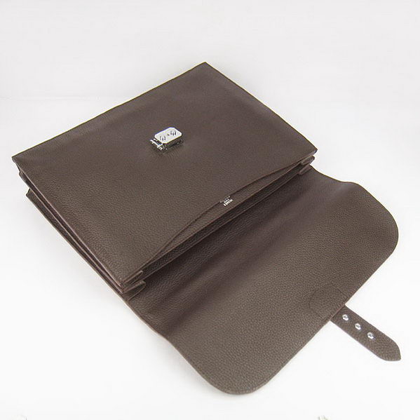 Hermes Sac Depeche 38cm Briefcase Clemence Brown Hermes Sac Depeche 38cm Briefcase Clemence Brown
