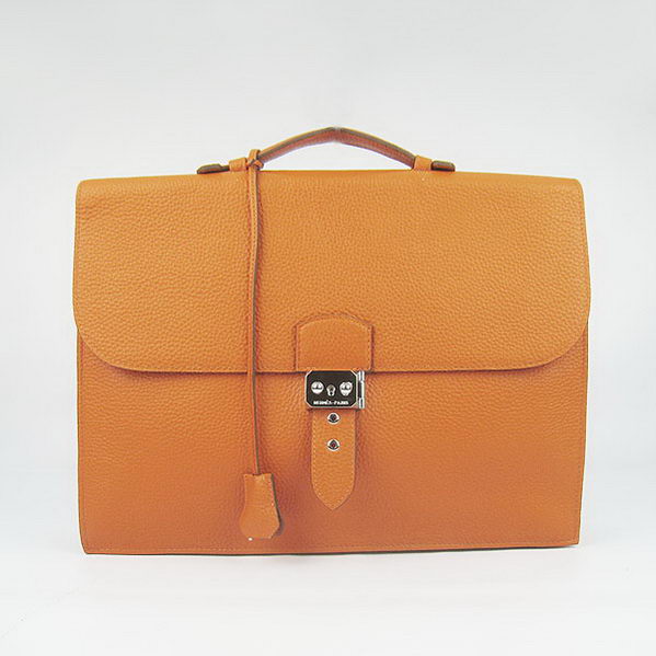 Hermes Sac Depeche 38cm Briefcase Clemence Orange Hermes Sac Depeche 38cm Briefcase Clemence Orange