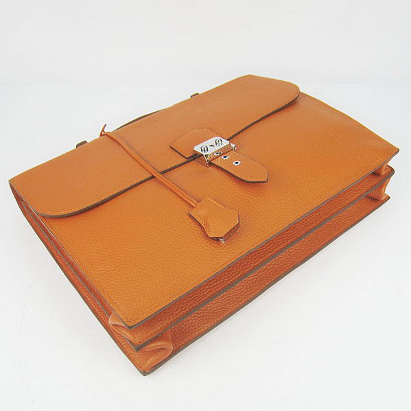 Hermes Sac Depeche 38cm Briefcase Clemence Orange Hermes Sac Depeche 38cm Briefcase Clemence Orange