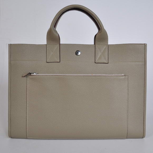 Hermes Briefcase 40CM Clemence Leather Bag Grey Hermes Briefcase 40CM Clemence Leather Bag Grey