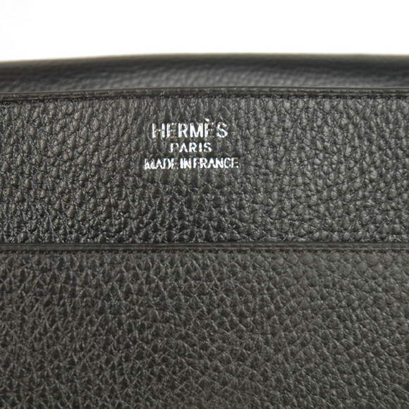 Hermes Steve 35CM Messenger Bag Clemence Leather Black Hermes Steve 35CM Messenger Bag Clemence Leather Black