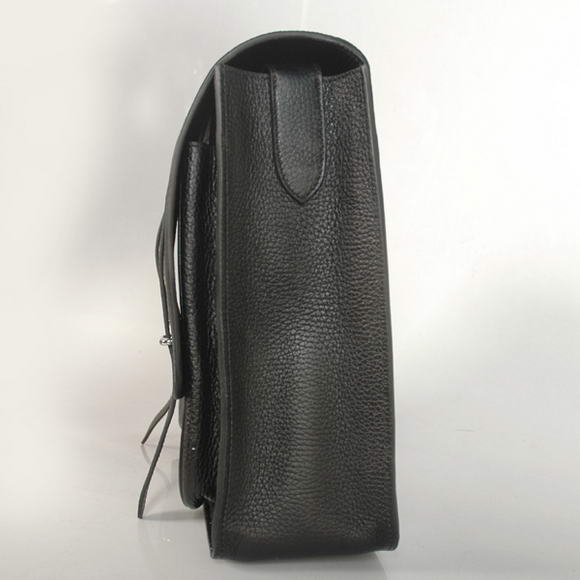 Hermes Steve 35CM Messenger Bag Clemence Leather Black Hermes Steve 35CM Messenger Bag Clemence Leather Black