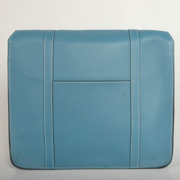 Hermes Steve 35CM Messenger Bag Clemence Leather Blue Hermes Steve 35CM Messenger Bag Clemence Leather Blue