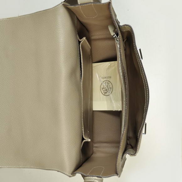 Hermes Steve 35CM Messenger Bag Clemence Leather Grey Hermes Steve 35CM Messenger Bag Clemence Leather Grey