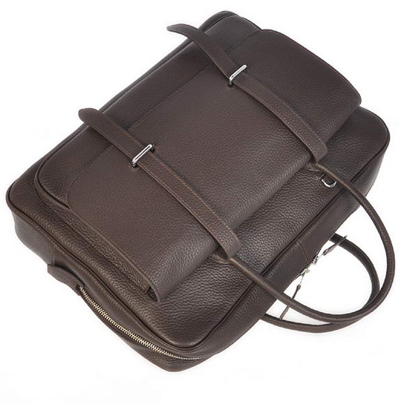 Hermes Steve 38CM Travel Bag Clemence Leather Brown Hermes Steve 38CM Travel Bag Clemence Leather Brown